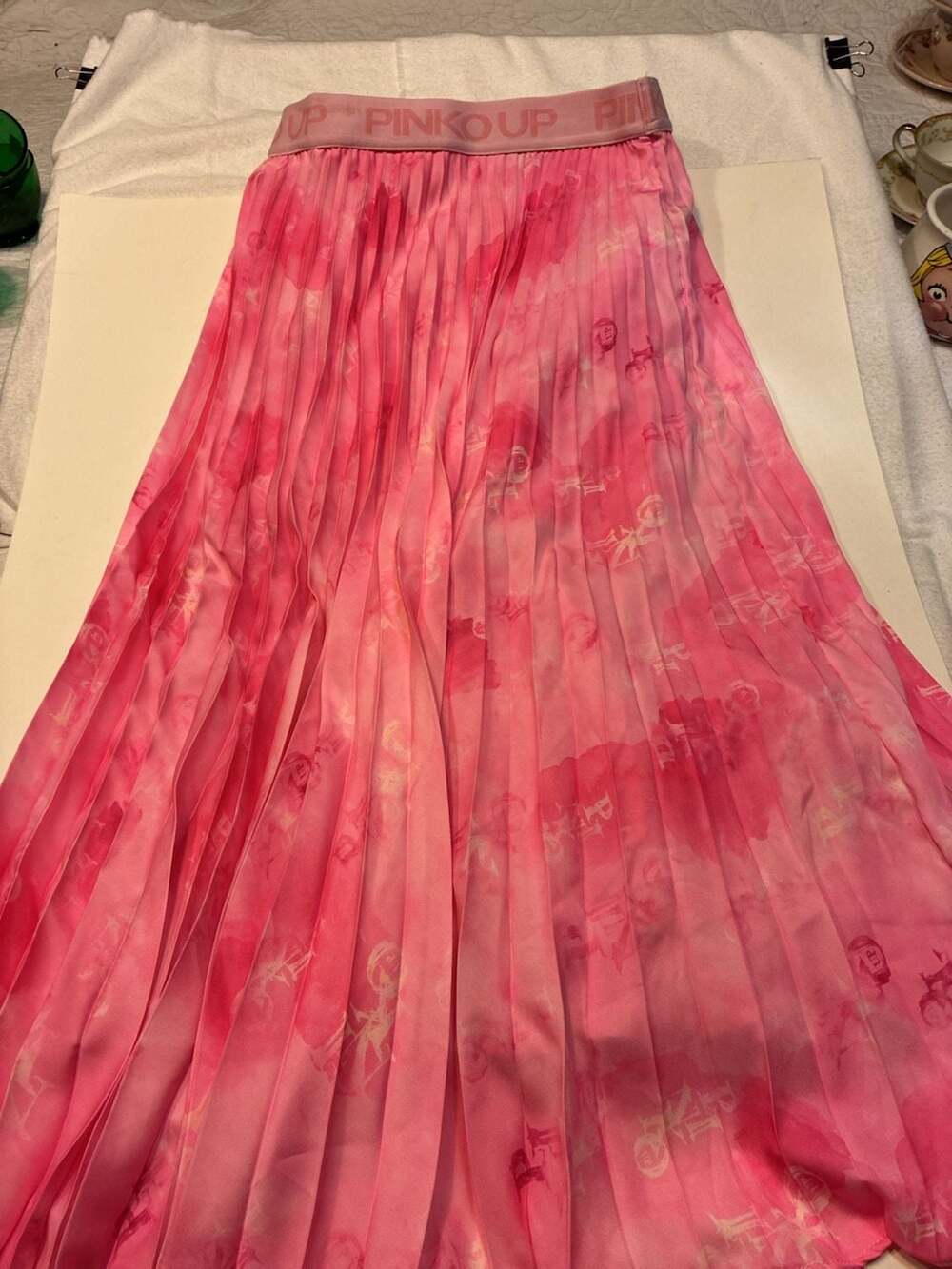 Victoria's Secret PINK Pleated Midi Skirt Pink Logo Waistband